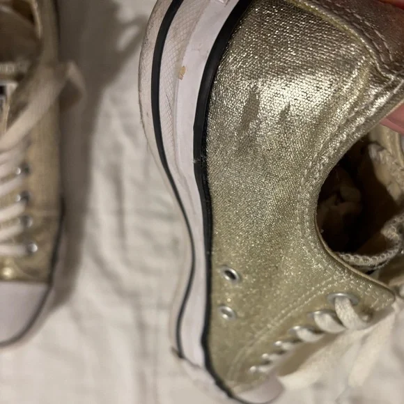 Converse Gold and White Sneakers - Picture 7 of 11